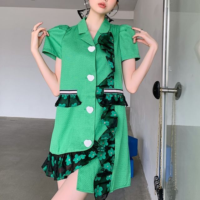 knee length dresses for ladies Pink Multi Floral Mini Shirt Dress - All Dresses