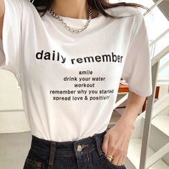 DEEPNY - Letter Short-Sleeve T-Shirt DEEPNY - Letter Short-Sleeve T-Shirt
