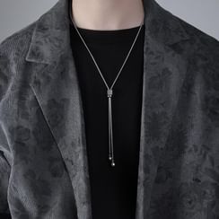 Long-Sleeve Collared Mock Two-Piece Two Tone Knit Panel Ribbed Blouse