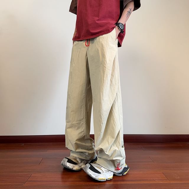 Priam-High Waist Plain Wide Leg Pants