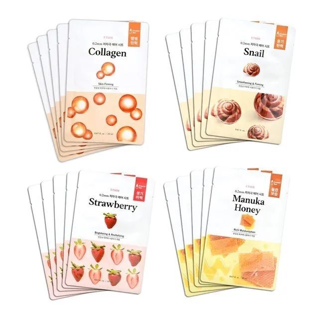 stress reference Hensigt ETUDE - 0.2 Therapy Air Mask NEW Set 5 pcs - 12 Types | YesStyle