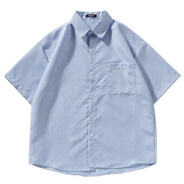 Acrius-Elbow-Sleeve Striped Shirt