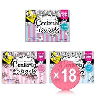 Unicharm - Center-In 1/2 Extra Heavy Day Wing Feminine Pads 24.5cm (x18) (Bulk Box)