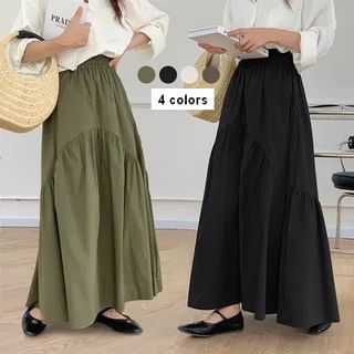 Lewwe-High Rise Ruffles Maxi Skirt