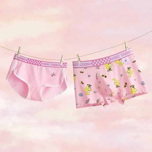 Hello Kitty Underwear Couple Suit Girl Boy Underwear Briefs Thong Pants  Boxers Student Pure Cotton Clothes