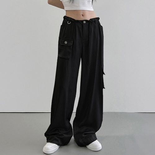 Sosana - Low Rise Pocket Loose-Fit Wide-Leg Cargo Pants