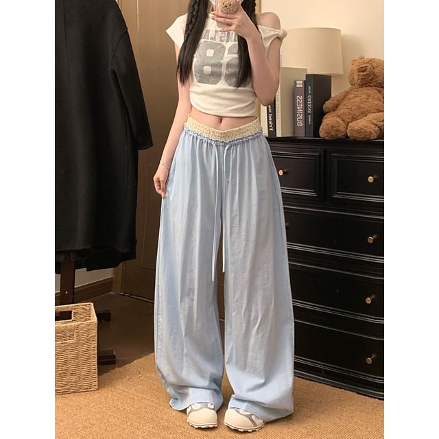 2DAWGS-Drawstring Waist Two Tone Baggy Pants
