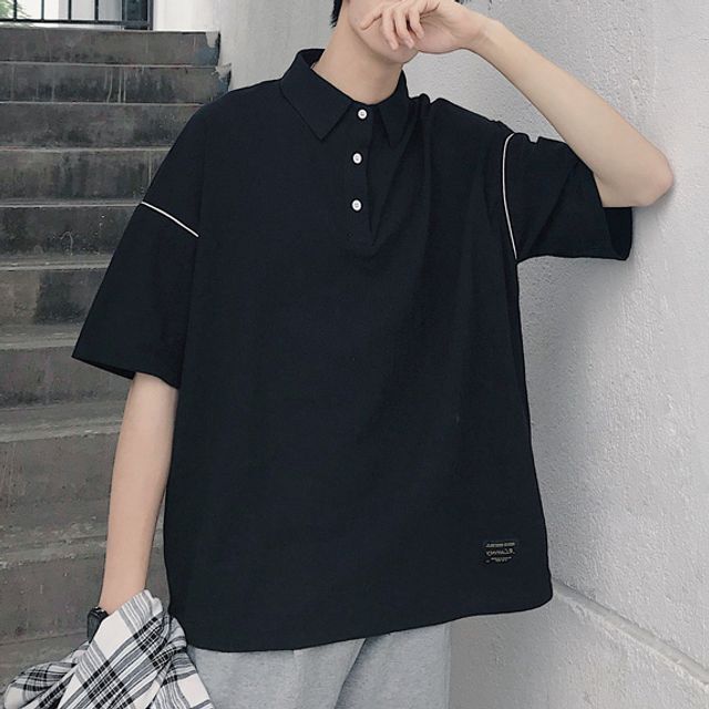 Shazoom ElbowSleeve Polo Shirt YesStyle