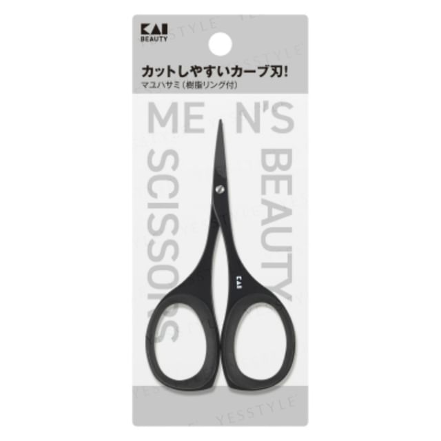 KAI-Mens Beauty Scissors For Eyebrow Titanium Black