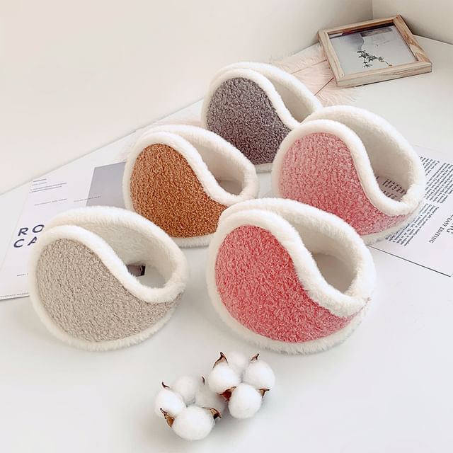 Showroom-Plain Faux Shearling Earmuffs Set