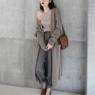 Hevnir-Long Sleeve Open-Front Cardigan