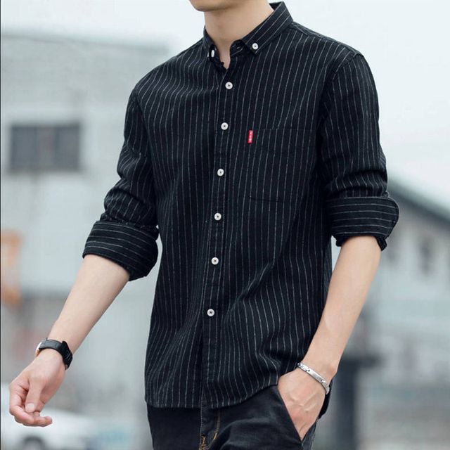 Wewewow-Long-Sleeve Striped Shirt