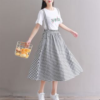 Suspender midi outlet skirt