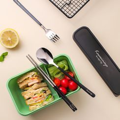 Kawa Simaya - Set: Stainless Steel Divided Lunch Box + Spoon +