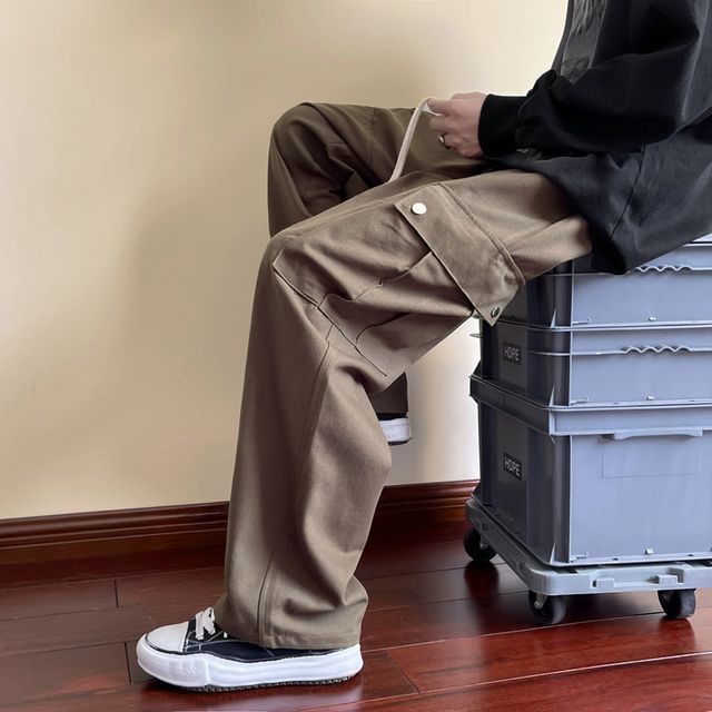 Mimiyox-Drawstring-Waist Loose Fit Cargo Pants