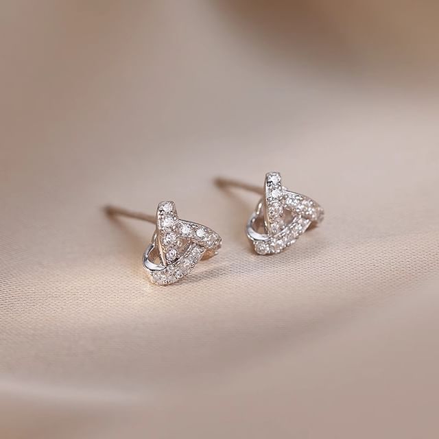 Seirios-Rhinestone Triangle Stud Earring