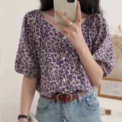 Ranche - Short-Sleeve Floral Top