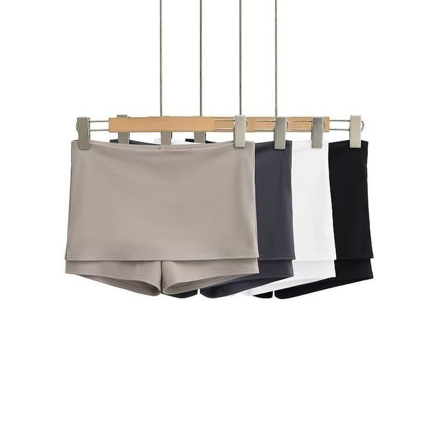 Hollahop-Mid Rise Plain Skort