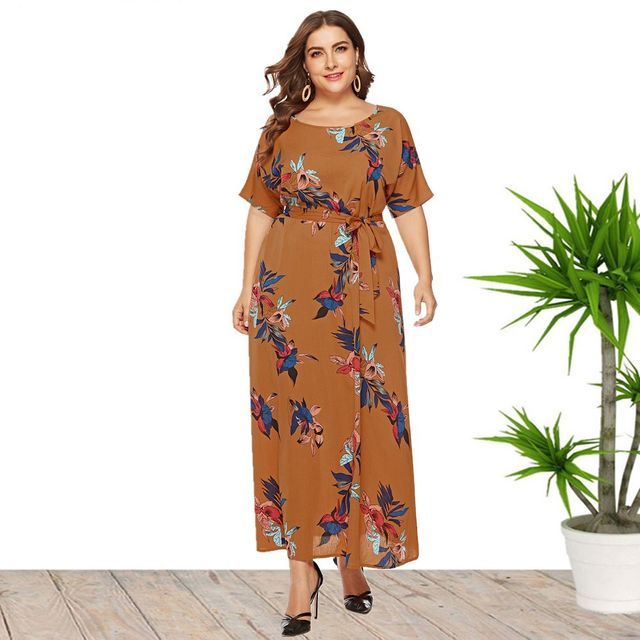 navy blue dress for baby girl Faviana Floral A-Line Plus Size Prom Dress 9557 main image 0