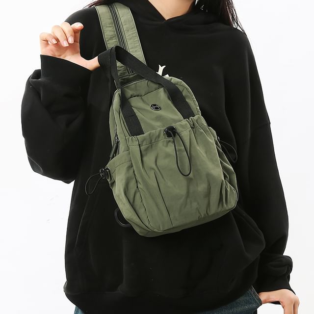 SUNMAN-Plain Drawstring Sling Bag