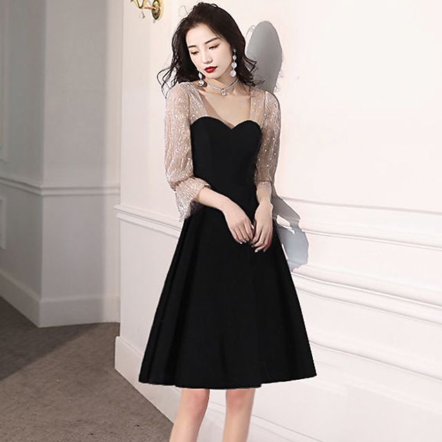 fitted lace wedding dress Off Shoulder Flounce Sleeve Mesh Sequin Dress – Parthea Fashion