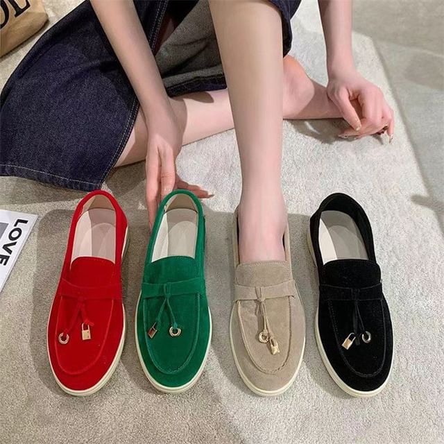 Niuna-Faux Suede Slip Ons