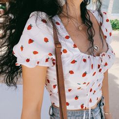 Chokran - Strawberry Print Cropped Top Chokran - Strawberry Print Cropped Top