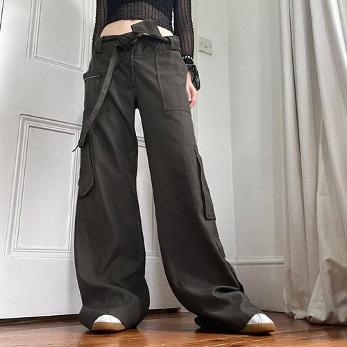 BrickBlack - Plain Wide-Leg Cargo Pants
