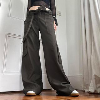 BrickBlack - Low Rise Plain Straight Leg Cargo Pants