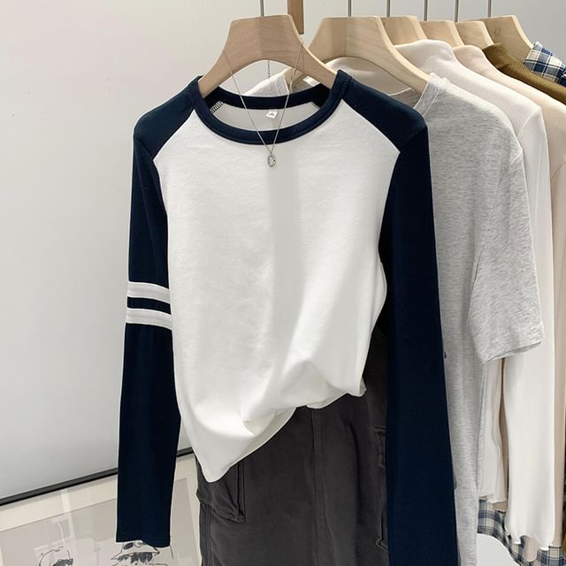 Dragan Pulse-Long-Sleeve Crew Neck Raglan T-Shirt
