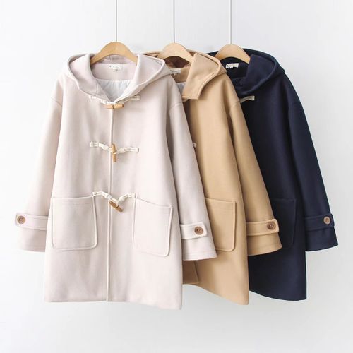 コート MARGARIN HOODED WOOL DUFFLE COAT 4BMM124 Mori Girls - Hooded Duffle Coat | YesStyle