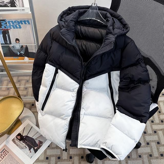 Antaeus-Hooded Zip Puffer Jacket