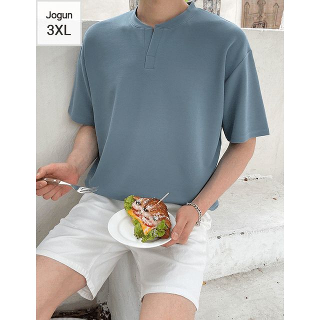 JOGUNSHOP - Buttonless Plain Henley 