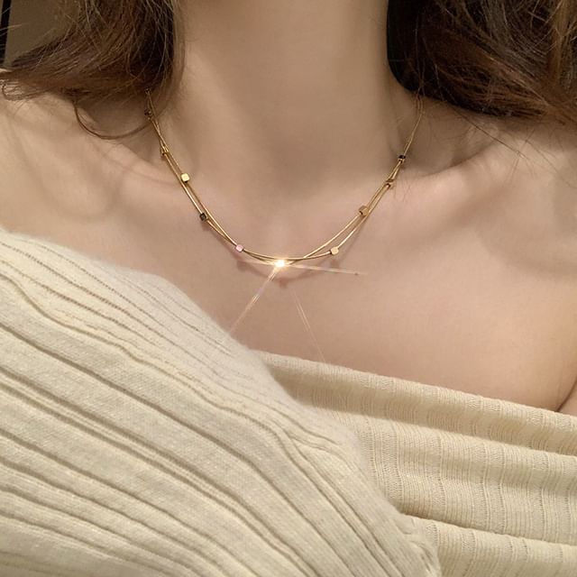Gaya-Cubic Layered Stainless Steel Choker