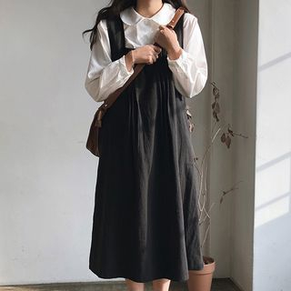 plain pinafore dress