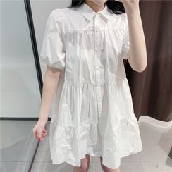 Zazadoll - 翻領短袖迷你直身連衣裙 Zazadoll - 翻領短袖迷你直身連衣裙