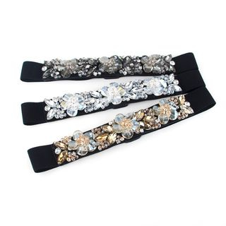 elastic rhinestone belt