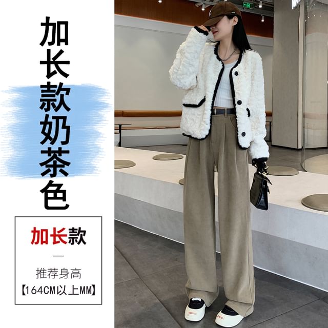 Jaqmine - High Rise Plain Wide Leg Suit Pants (Various Designs)