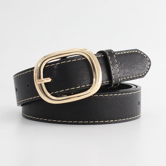 Kinoxslone-Faux Leather Stitching Belt