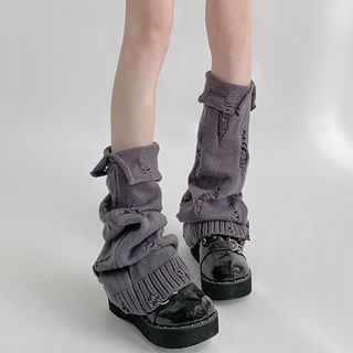 Desperim-Distressed Plain Leg Warmer