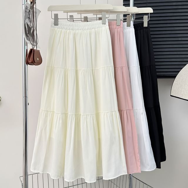 Lemongrass-High-Waist A-Line Skirt