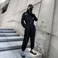 Citigleam - Long-Sleeve Cargo Jumpsuit Citigleam - Long-Sleeve Cargo Jumpsuit
