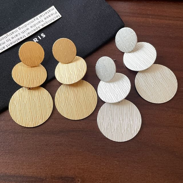Calafa-Round Disc Drop Earring