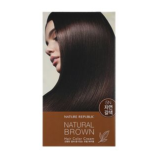 NATURE REPUBLIC - Hair & Nature Hair Color Cream (#5N Natural Brown): Hairdye 60g + Oxidizing Agent 60g + Hair Treatment 9g