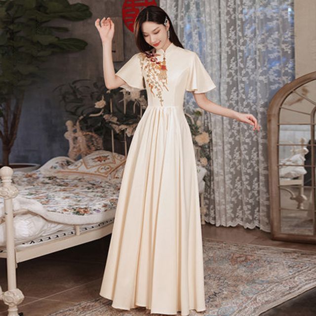 mandarin bridesmaid dresses Girlfriend Dresses Wedding Bridesmaid Dress Sisters Chinese Style Full –  Ame_handmadesg