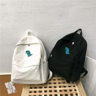embroidered canvas backpack