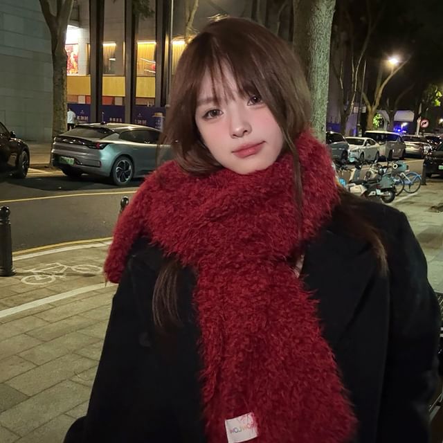4-4 STUDIO-Plain Fleece Scarf