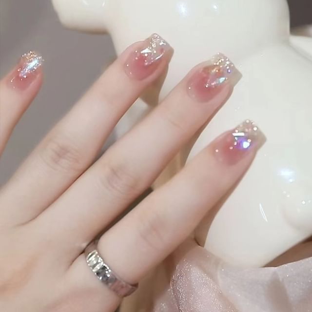 Pristella-Embellished Gradient Square Press On Nail