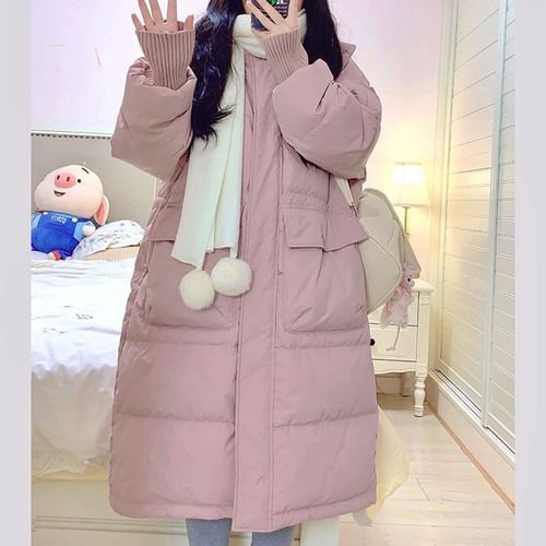 Hooded midi 2025 puffer coat