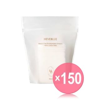 HEVEBLUE - Bleach-Free Biodegradable Stretchy 100% Cotton Pads (x150) (Bulk Box)
